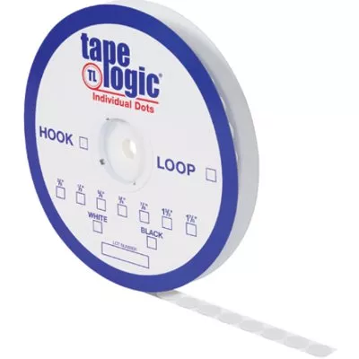 1 3/8" White Hook Tape Logic Individual Tape Dots 600/Case