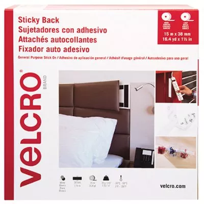 1.5" x 16.4 Yards - White VELCRO Brand Tape Combo Packs 1/Case