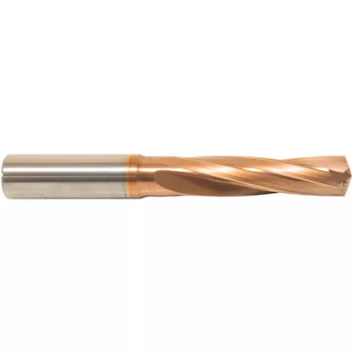 #1 Dia. x 1/4" Shank x 1-1/4" Flute Length " OAL, 3xD, 135 Degree, ZrCN, 2 Flute, External Coolant, Round Solid Carbide Drill Series/List #NG04 MT711443546