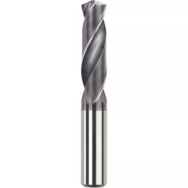 #2 Dia. x 6 mm Shank x 28 mm Flute Length x 66 mm OAL, 3xD, 140 Degree, TiAlN, 2 Flute, Coolant Thru, Round Solid Carbide Drill Series/List #5601 MT9398745