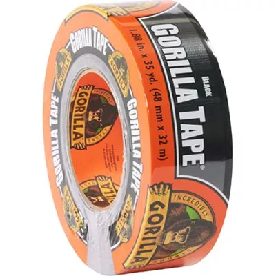 2" x 30 Yards Black Gorilla Duct Tape 1 Roll/Case