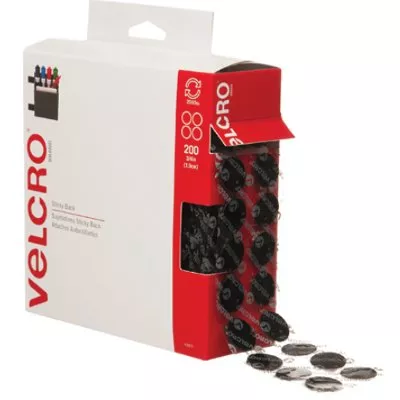3/4" Dots - Black VELCRO Brand Tape - Combo Pack 200 Dots/Case