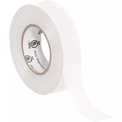 3/4" x 20 Yards White Electrical Tape 200 Rolls/Case