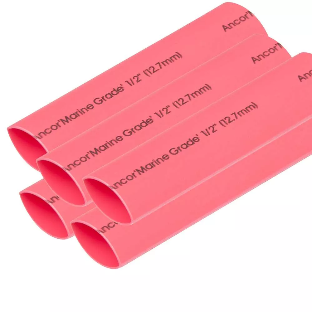 Ancor Heat Shrink Tubing 1/2″ x 6″ – Red – 5 Pieces