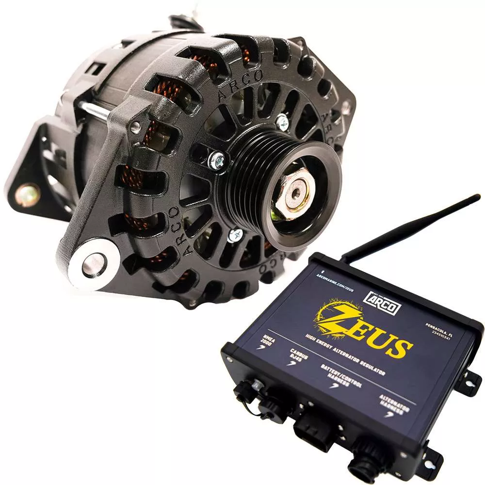 ARCO Zeus 24V 4kW Low Turn On (LTO) 3.15 Alternator w/Isolated Ground (Common Rail) & Zeus High-Energy Alternator Regulator