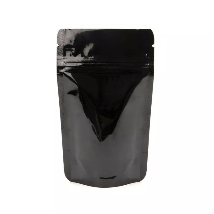 Black Metallized Zipper Pouch Bags, 3 1/8" x 2" x 5 1/8" (100 Pieces)