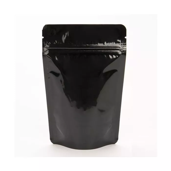 Black Metallized Zipper Pouch Bags, 4" x 2 3/8" x 6" (100 Pieces)