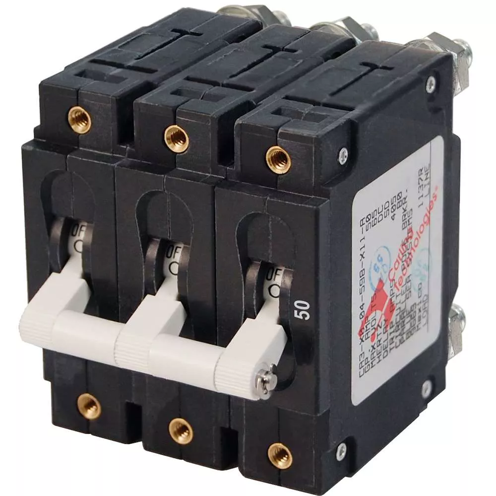 Blue Sea 7287 C-Series Triple Pole Circuit Breaker – 50A