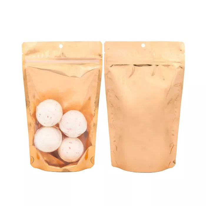 Brilliant Peach Stand Up Pouch w/Hang Hole, 5 1/8" x 3 1/8" x 8 1/8" (100 Pieces)