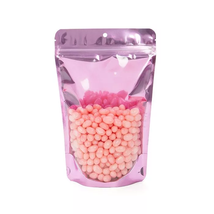 Brilliant Pink Stand Up Pouch with Hang Hole, 5 7/8" x 3 1/2" x 9 1/8" (100 Pieces)