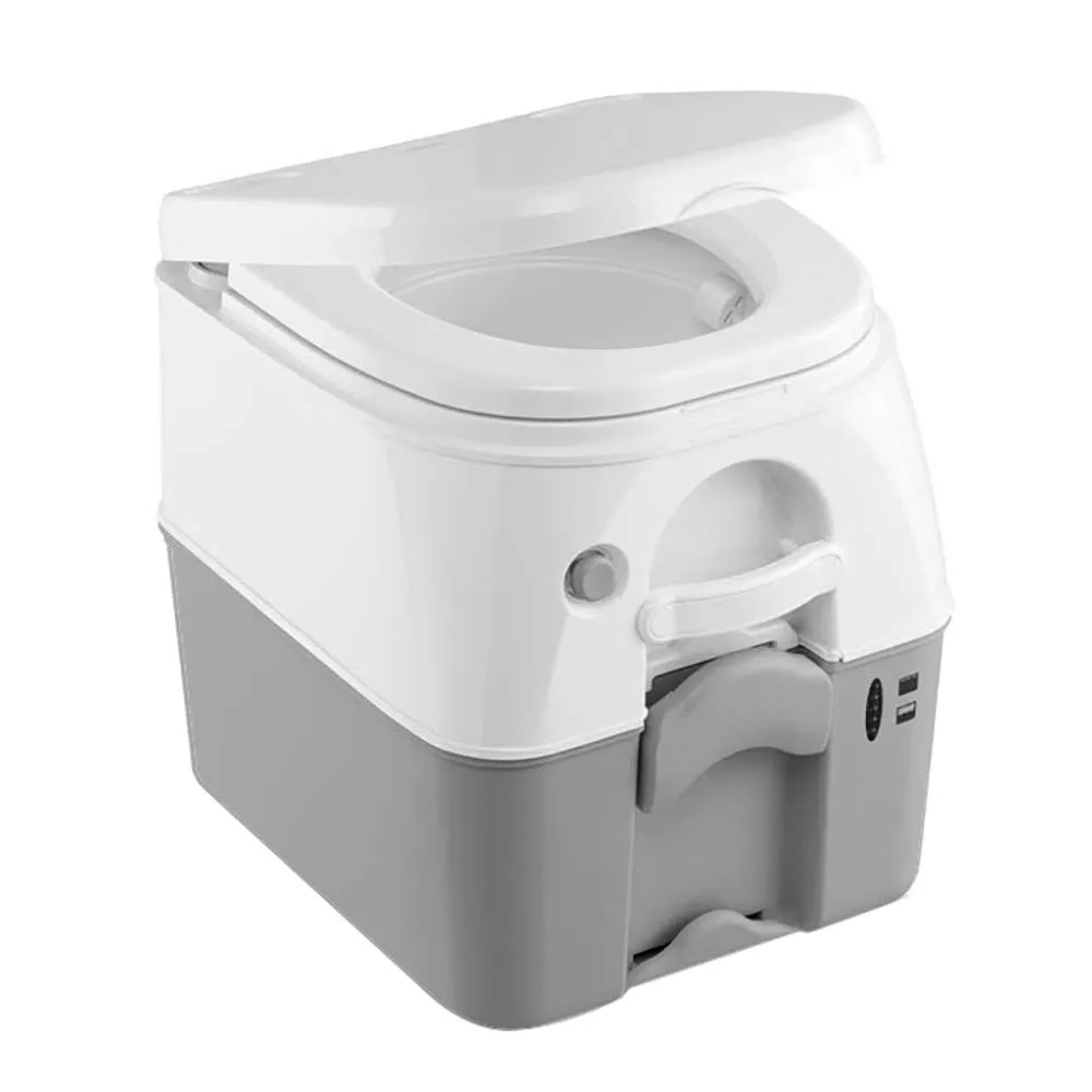 Dometic 975 Portable Toilet w/Mounting Brackets – 5 Gallon – Grey