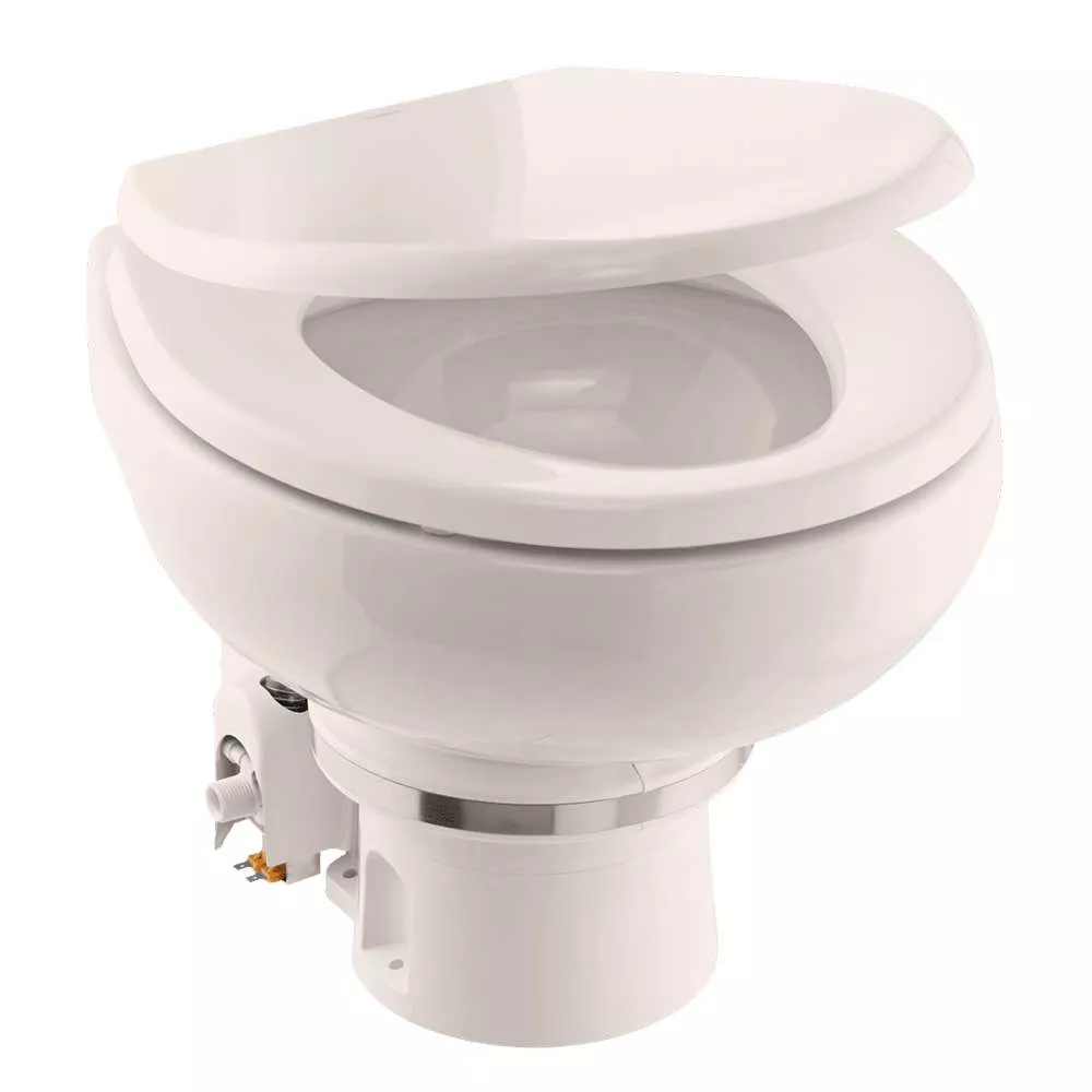 Dometic MasterFlush MF 7120 – Bone – Electric Macerating Toilet w/Orbit Base & Slow Close Seat – Freshwater – 12V