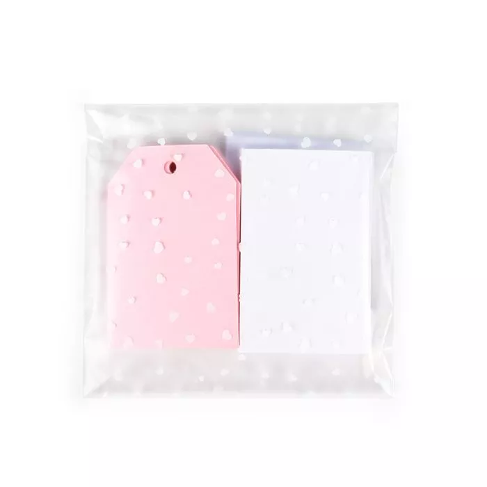 Frosted Flap Seal Bag w/ Hearts, 5 1/2" x 5 1/2" (100 Pieces)