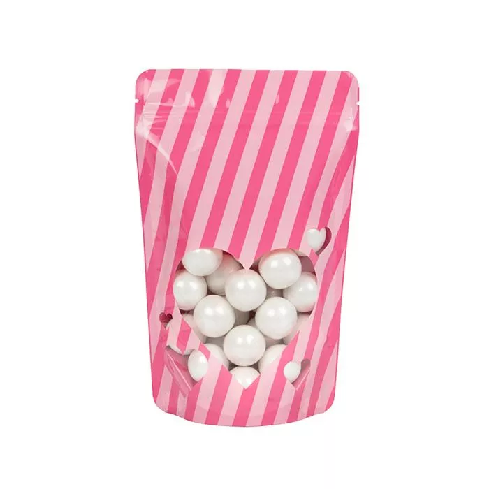 Heart Stand Up Zipper Pouch, 5 1/8" x 3 1/8" x 8 1/8" (25 Pieces)