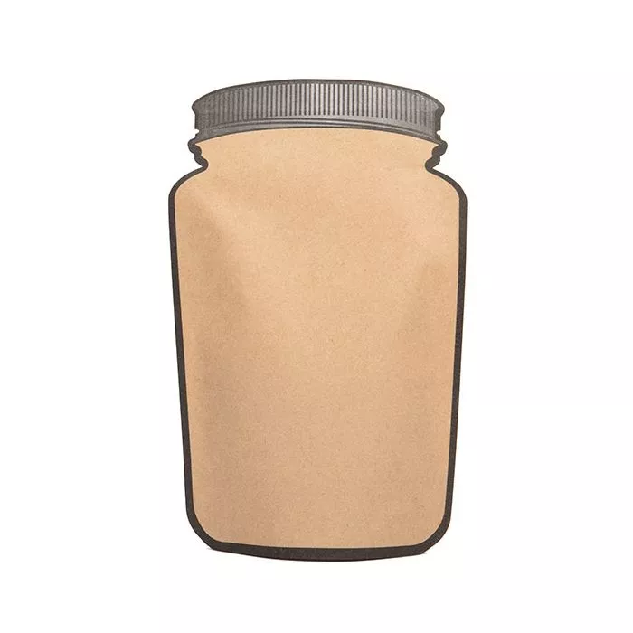 Kraft Mason Jar Shaped Pouch, 5 1/8" x 3" x 8 1/8" (100 Pieces)
