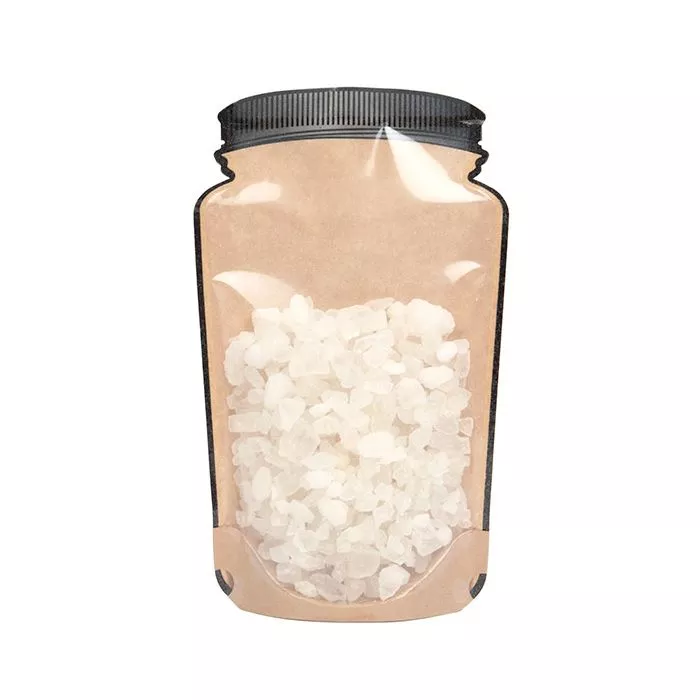 Kraft Mason Jar Shaped Pouch with Clear Front, 6" x 3 1/8" x 10" (100 Pieces)