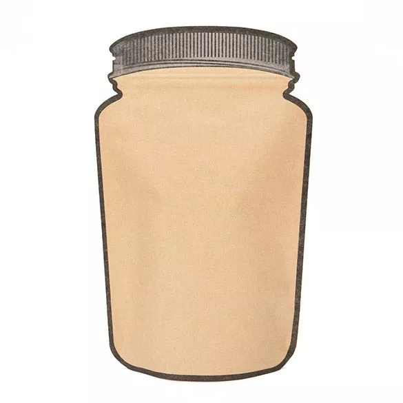 Kraft Mason Jar Zipper Pouch, 5 1/8" x 3" x 8 1/8" (100 Pieces)