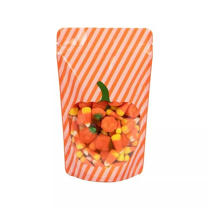 Pumpkin Stand Up Zipper Pouch, 5 1/8" x 3 1/8" x 8 1/8" (25 Pieces) - Test