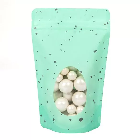 Robin's Egg Speckled Egg Stand Up Zipper Pouch, 5 1/8" x 3 1/8" x 8 1/8" (25 pack)