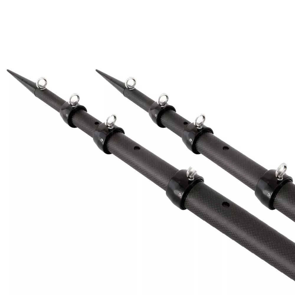 Tigress 15′ XD 3K Carbon Fiber Telescoping Outrigger Poles – Matte Black/ Black – Pair