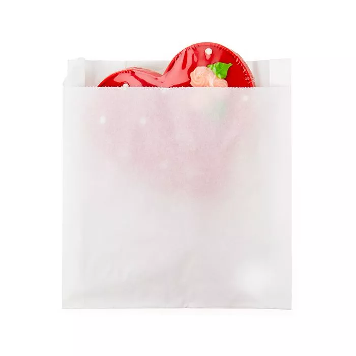 White Greaseproof Bags, 6" x 1 1/8" x 6 1/2" (100 Pieces)