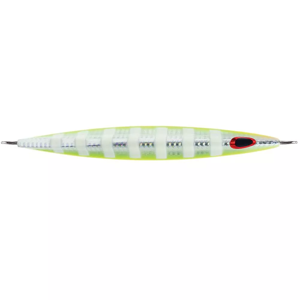 Williamson Kensaki 280 Jig – 7.25″ – 9-7/8oz – UV Chartreuse Glow Zebra