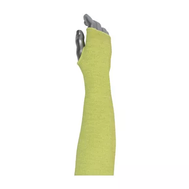 Yellow 18" Smart Fit Xrystal/Aaramid Sleeve, 18 inch with thumbhole Sleeves with Xrystal Fiber 10-21AX18TH