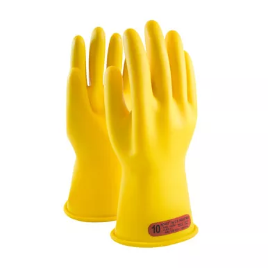 Yellow 8 NOVAX Insulating Glove, Class 0, 11 In., Ylw., Straight Cuff Novax Rubber Insulating Gloves 1 Pair 170-0-11/8