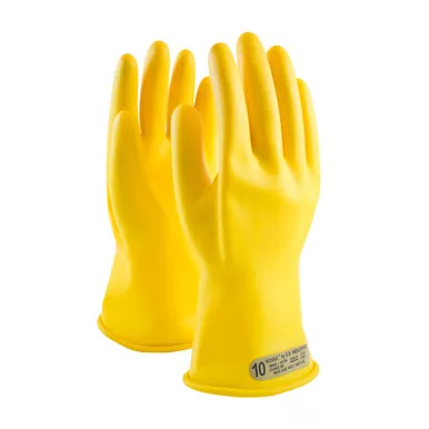 Yellow 8 NOVAX Insulating Glove, Class 00, 11 In., Ylw., Straight Cuff Novax Rubber Insulating Gloves 1 Pair 170-00-11/8