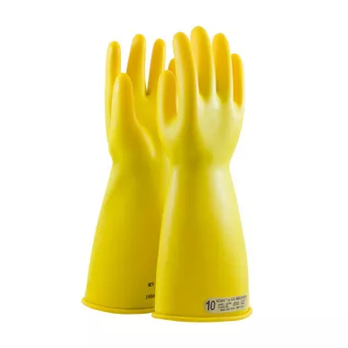 Yellow 8 NOVAX Insulating Glove, Class 00, 14 In., Ylw., Straight Cuff Novax Rubber Insulating Gloves 1 Pair 170-00-14/8