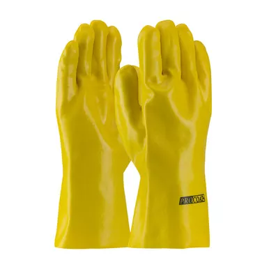 Yellow MENS ProCoat, Supported PVC, Jersey Lined, Ylw, Smooth Finish, 12 Inch Coated Supported Gloves 1 Dozen 58-8030Y