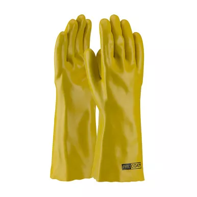 Yellow MENS ProCoat, Supported PVC, Jersey Lined, Ylw, Smooth Finish, 14 Inch Coated Supported Gloves 1 Dozen 58-8040Y