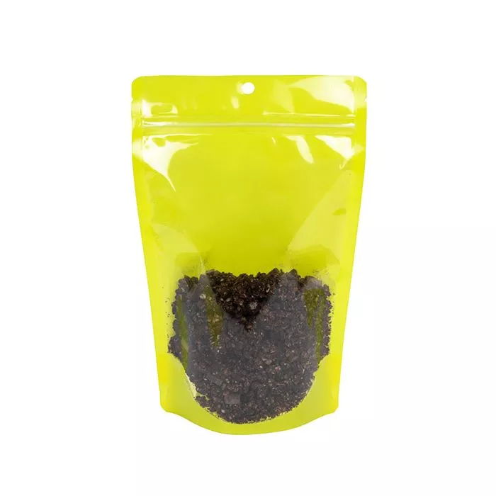 Yellow Neon Stand Up Pouch w/ Hang Hole, 5 7/8" x 3 1/2" x 9 1/8" (100 Pieces)