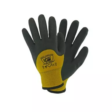 Yellow Nylon Liner , 13 gauge with 7 gauge inner brushed acrylic, 3/4 HPT Black Coated -ANSI A4 Cut Level713WHPTND/M