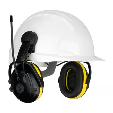 Yellow OS Hellberg Secure React with AM/FM & Level Dependent, 23 dB NRR, Yellow Helmet Mount 1 Pair 264-46102