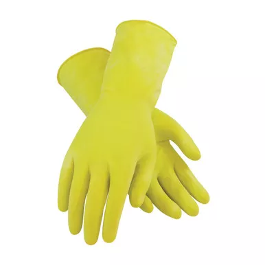 Yellow S Assurance Unsupport Latex, Ylw., 16 Mil, 12 Inch, Flocked, Honeycomb Unsupported Latex Gloves 1 Dozen 48-L160Y/S
