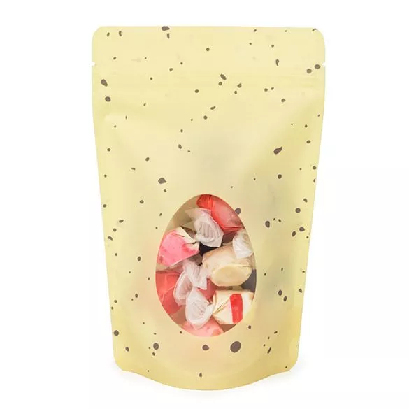 Yellow Speckled Egg Stand Up Zipper Pouch, 5 1/8" x 3 1/8" x 8 1/8" (25 Pieces)