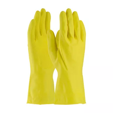 Yellow XL Assurance Unsupport Latex, Ylw., 18 Mil, 12 Inch, Unlined, Diamond Unsupported Latex Gloves 1 Dozen 47-L170Y/XL