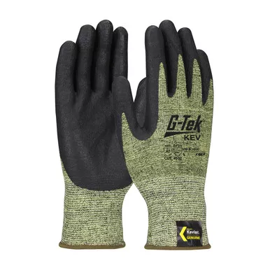 Yellow XL G-Tek KEV, Kevlar Engineered Yarn, Yel/Blk 13 Gauge, Nitrile Foam, A7 Gloves made with Kevlar Brand Fiber 1 Dozen 09-K1600/XL