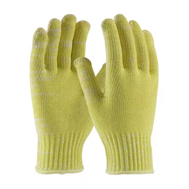 Yellow XL Kevlar, Cotton Plated, 7 Gauge, M. Wgt, ANSI1 Gloves made with Kevlar Brand Fiber 1 Dozen 07-K320/XL