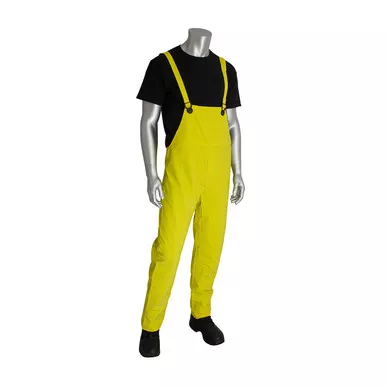 Yellow XL Rain Bib Overall, .35mm PVC/ Polyester, Yellow PVC/Polyester 201-350B/XL