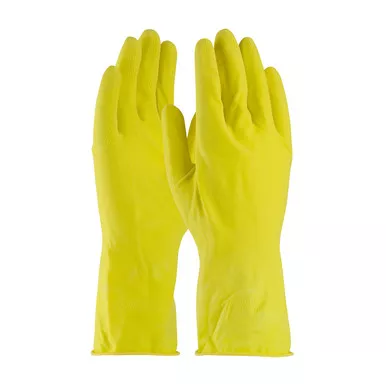 Yellow XXL Assurance Unsupport Latex, Ylw., 16 Mil, 12 Inch, Flocked, Honeycomb Unsupported Latex Gloves 1 Dozen 48-L160Y/XXL